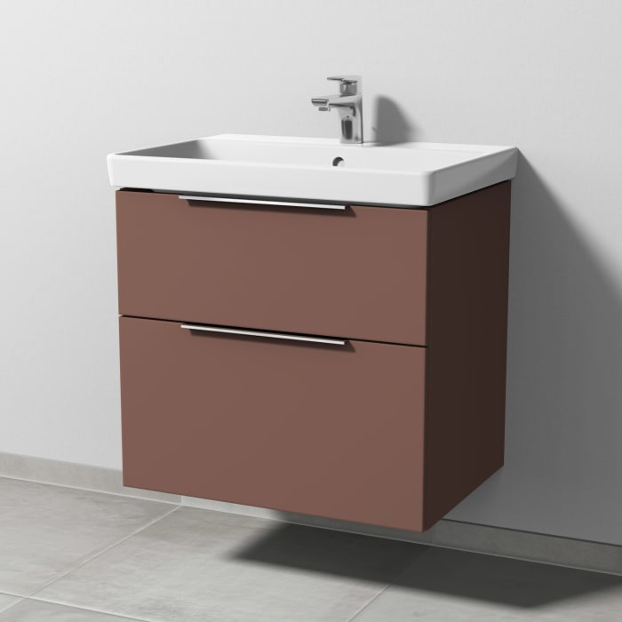 Sanipa 3way Waschtischunterbau für Keramik-Waschtisch Avento 65 cm, 2 Auszüge mit Aufsatzgriff