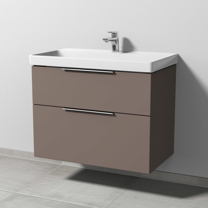 Sanipa 3way Waschtischunterbau für Keramik-Waschtisch Avento 80 cm, 2 Auszüge mit Aufsatzgriff