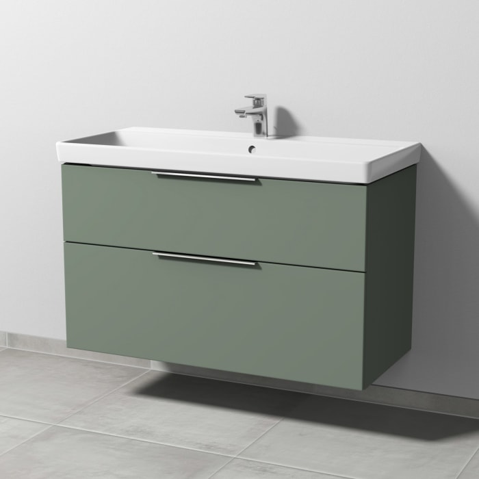 Sanipa 3way Waschtischunterbau für Keramik-Waschtisch Avento 100 cm, 2 Auszüge mit Aufsatzgriff