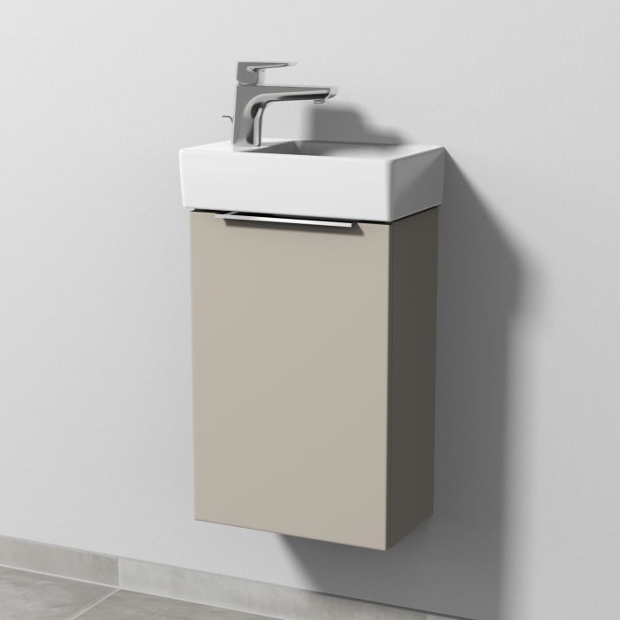 Sanipa 3way Waschtischunterbau für Keramik-Waschtisch Avento 36 cm, 1 Tür, Anschlag links, mit Aufsatzgriff