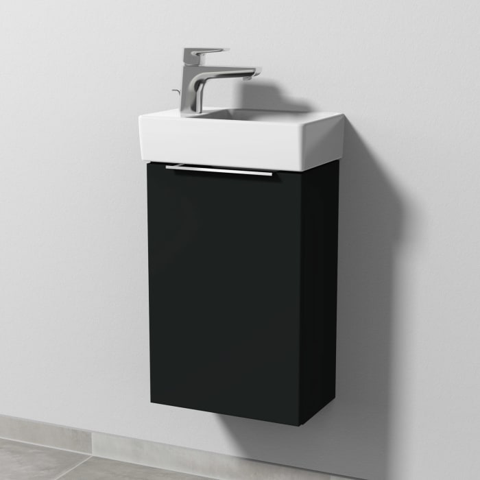 Sanipa 3way Waschtischunterbau für Keramik-Waschtisch Avento 36 cm, 1 Tür, Anschlag links, mit Aufsatzgriff