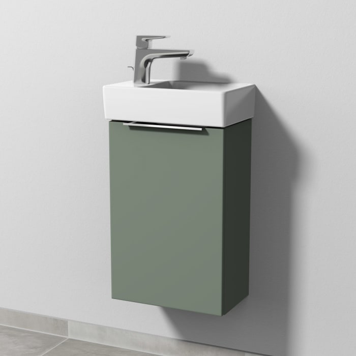 Sanipa 3way Waschtischunterbau für Keramik-Waschtisch Avento 36 cm, 1 Tür, Anschlag links, mit Aufsatzgriff