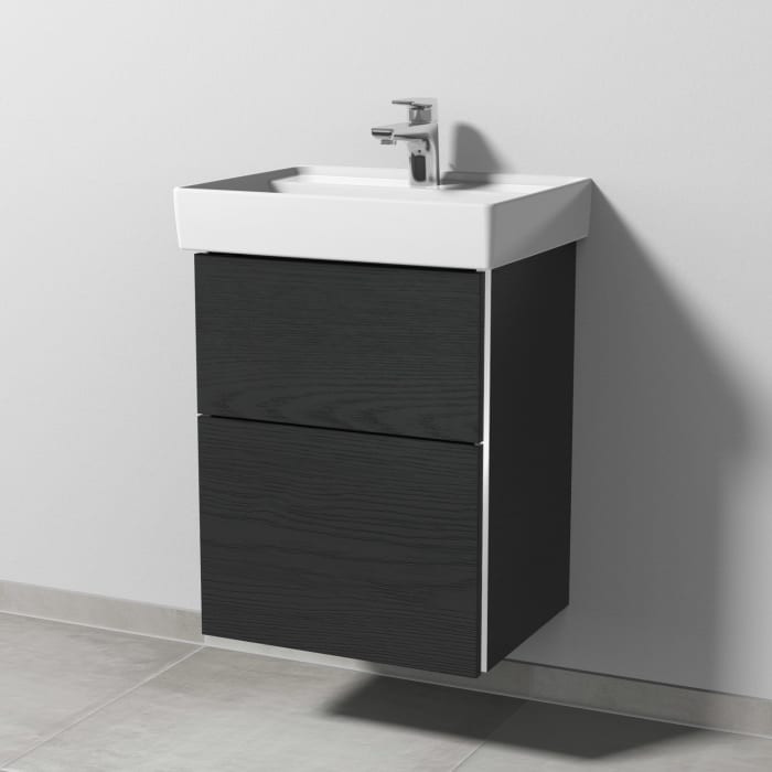 Sanipa 3way Waschtischunterbau für Keramik-Waschtisch Collaro 50 cm, 2 Auszüge mit Griffleisten