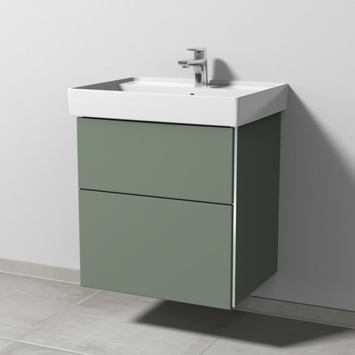 Sanipa 3way Waschtischunterbau für Keramik-Waschtisch Collaro 60 cm, 2 Auszüge mit Griffleisten