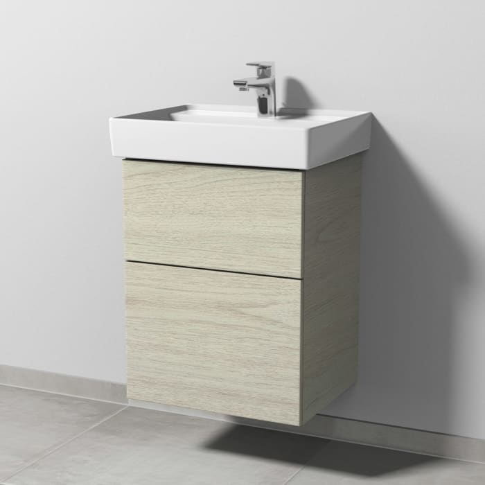 Sanipa 3way Waschtischunterbau für Keramik-Waschtisch Collaro 50 cm, 2 Auszüge mit Push to open