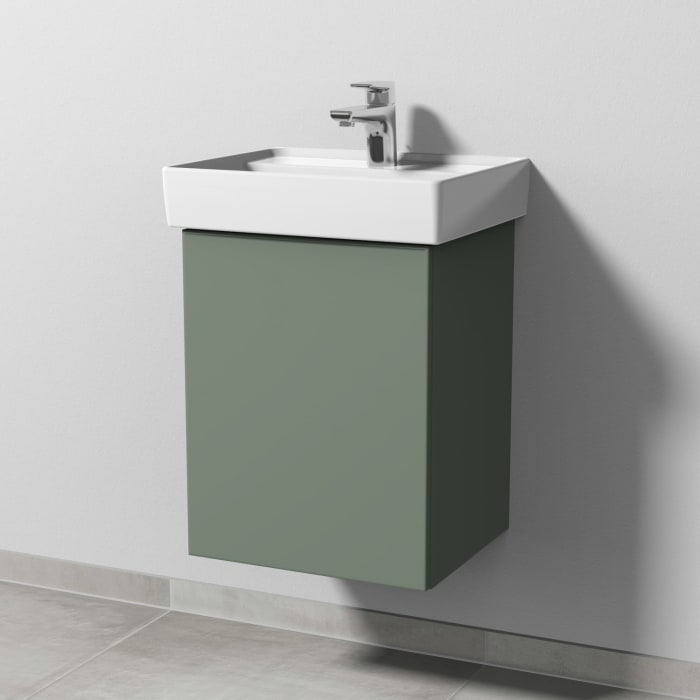 Sanipa 3way Waschtischunterbau für Keramik-Waschtisch Collaro 45 cm, 1 Tür, Anschlag links, mit Push to open