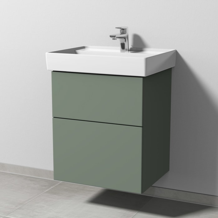 Sanipa 3way Waschtischunterbau für Keramik-Waschtisch Collaro 55 cm, 2 Auszüge mit Push to open