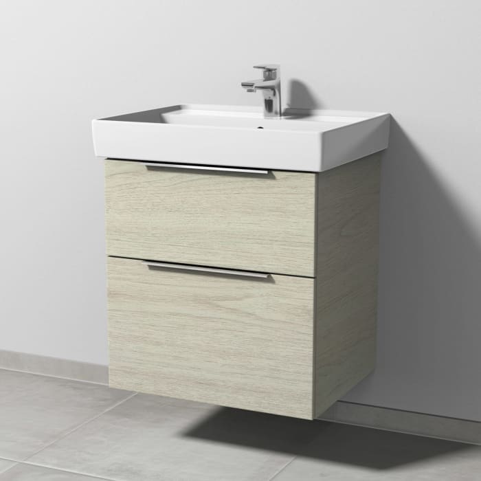 Sanipa 3way Waschtischunterbau für Keramik-Waschtisch Collaro 60 cm, 2 Auszüge mit Aufsatzgriff