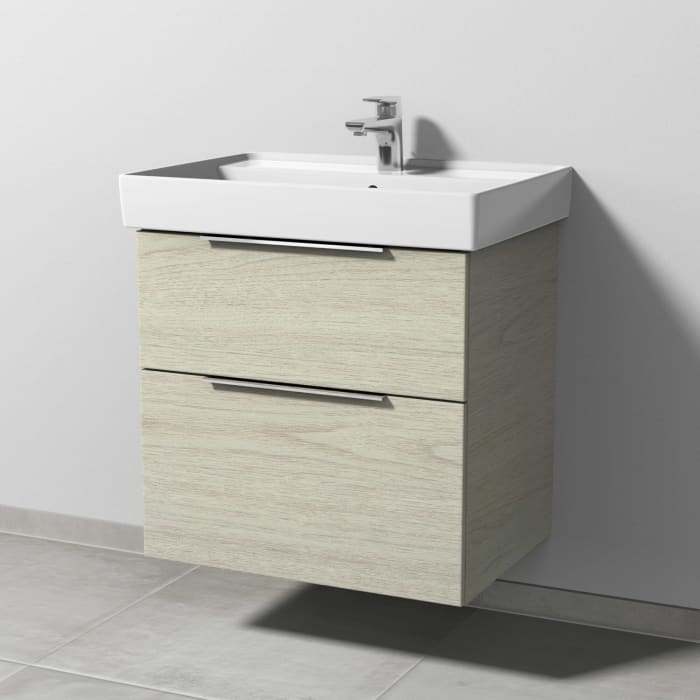 Sanipa 3way Waschtischunterbau für Keramik-Waschtisch Collaro 65 cm, 2 Auszüge mit Aufsatzgriff