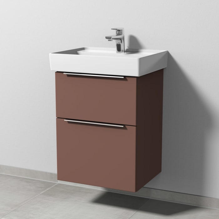 Sanipa 3way Waschtischunterbau für Keramik-Waschtisch Collaro 50 cm, 2 Auszüge mit Aufsatzgriff