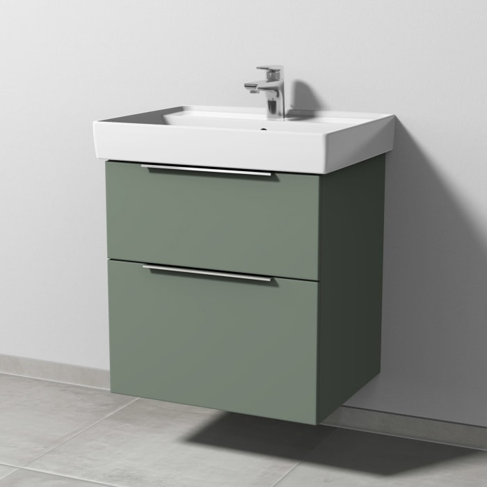 Sanipa 3way Waschtischunterbau für Keramik-Waschtisch Collaro 60 cm, 2 Auszüge mit Aufsatzgriff