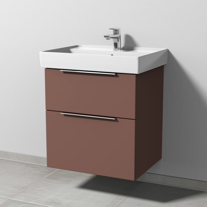 Sanipa 3way Waschtischunterbau für Keramik-Waschtisch Collaro 60 cm, 2 Auszüge mit Aufsatzgriff