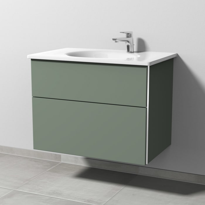 Sanipa 3way Waschtischunterbau für Keramik-Waschtisch Antao 75,5 cm, 2 Auszüge mit Griffleisten