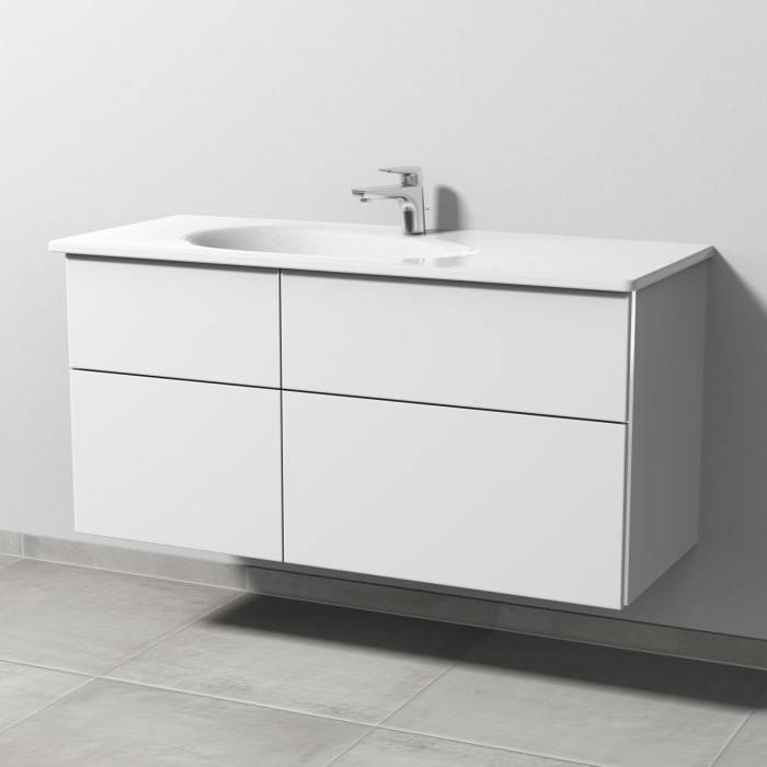 Sanipa 3way Waschtischunterbau für Keramik-Waschtisch Antao 115,5 cm, 4 Auszüge mit Griffleisten