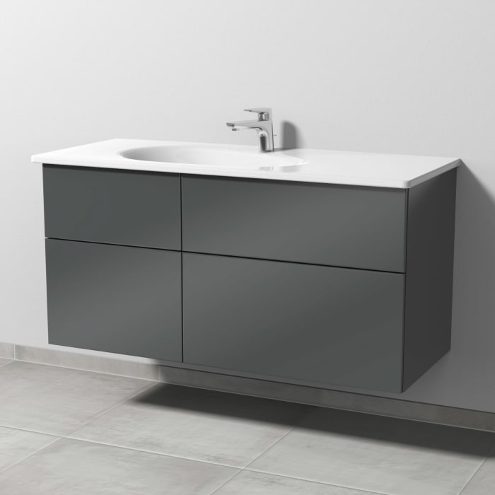 Sanipa 3way Waschtischunterbau für Keramik-Waschtisch Antao 115,5 cm, 4 Auszüge mit Push to open