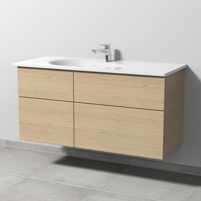 Sanipa 3way Waschtischunterbau für Keramik-Waschtisch Antao 115,5 cm, 4 Auszüge mit Push to open