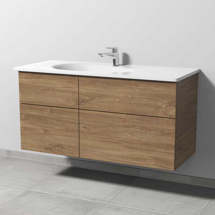 Sanipa 3way Waschtischunterbau für Keramik-Waschtisch Antao 115,5 cm, 4 Auszüge mit Push to open