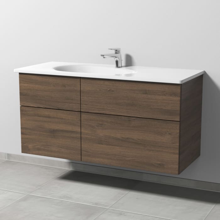 Sanipa 3way Waschtischunterbau für Keramik-Waschtisch Antao 115,5 cm, 4 Auszüge mit Push to open