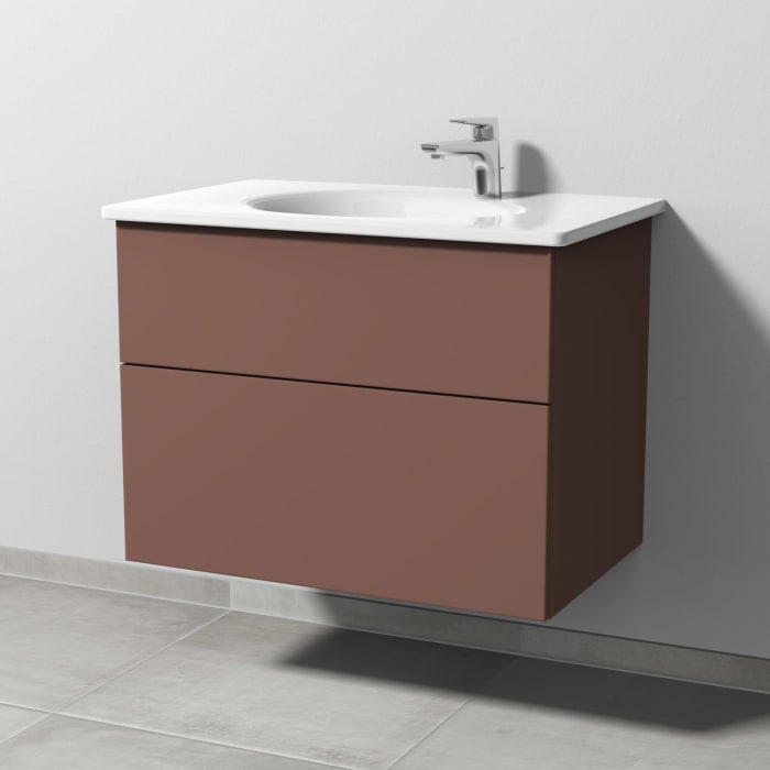 Sanipa 3way Waschtischunterbau für Keramik-Waschtisch Antao 75,5 cm, 2 Auszüge mit Push to open