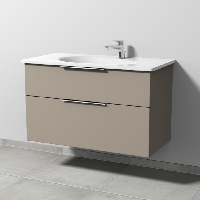 Sanipa 3way Waschtischunterbau für Keramik-Waschtisch Antao 95,5 cm, 2 Auszüge mit Aufsatzgriffen