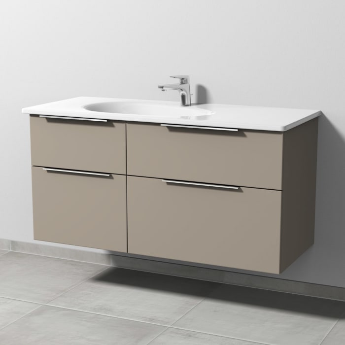 Sanipa 3way Waschtischunterbau für Keramik-Waschtisch Antao 115,5 cm, 4 Auszüge mit Aufsatzgriffen