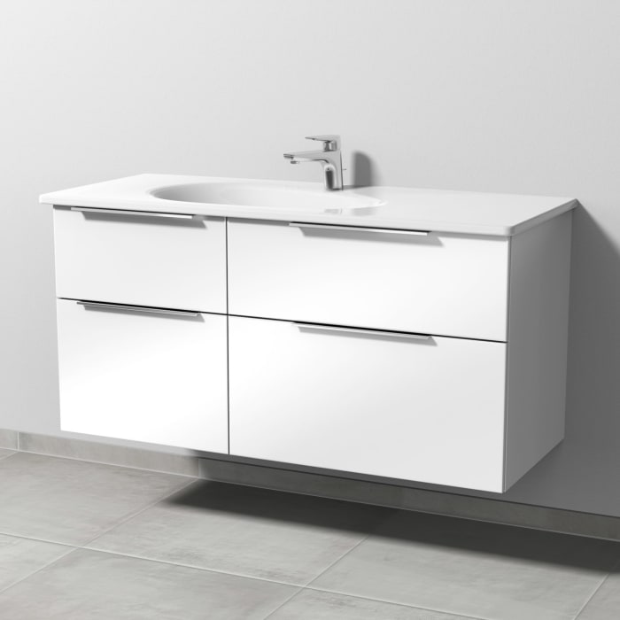 Sanipa 3way Waschtischunterbau für Keramik-Waschtisch Antao 115,5 cm, 4 Auszüge mit Aufsatzgriffen