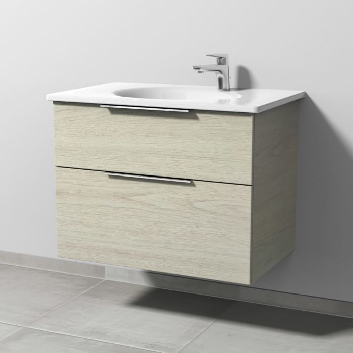 Sanipa 3way Waschtischunterbau für Keramik-Waschtisch Antao 75,5 cm, 2 Auszüge mit Aufsatzgriffen