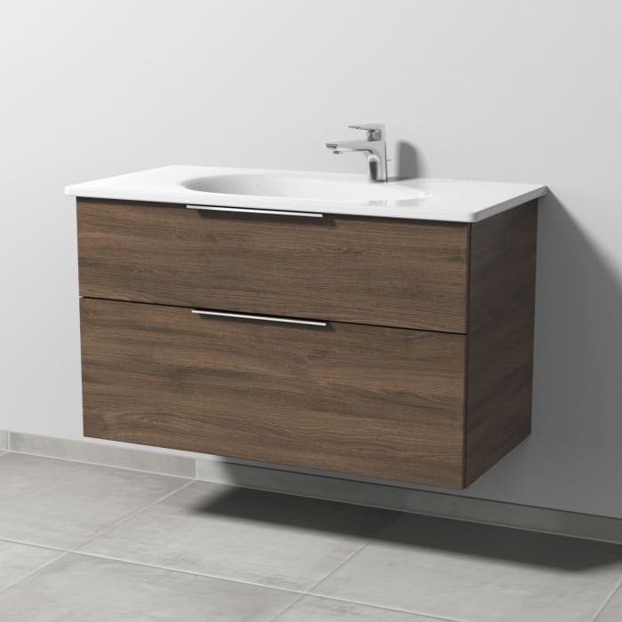 Sanipa 3way Waschtischunterbau für Keramik-Waschtisch Antao 95,5 cm, 2 Auszüge mit Aufsatzgriffen