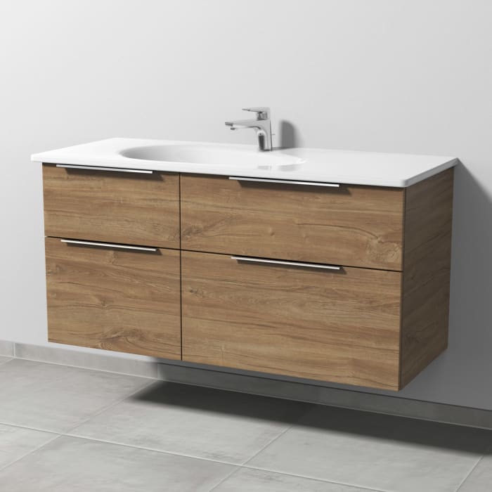 Sanipa 3way Waschtischunterbau für Keramik-Waschtisch Antao 115,5 cm, 4 Auszüge mit Aufsatzgriffen