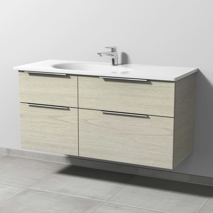 Sanipa 3way Waschtischunterbau für Keramik-Waschtisch Antao 115,5 cm, 4 Auszüge mit Aufsatzgriffen
