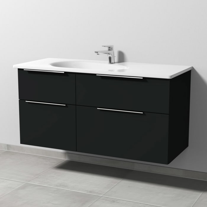 Sanipa 3way Waschtischunterbau für Keramik-Waschtisch Antao 115,5 cm, 4 Auszüge mit Aufsatzgriffen