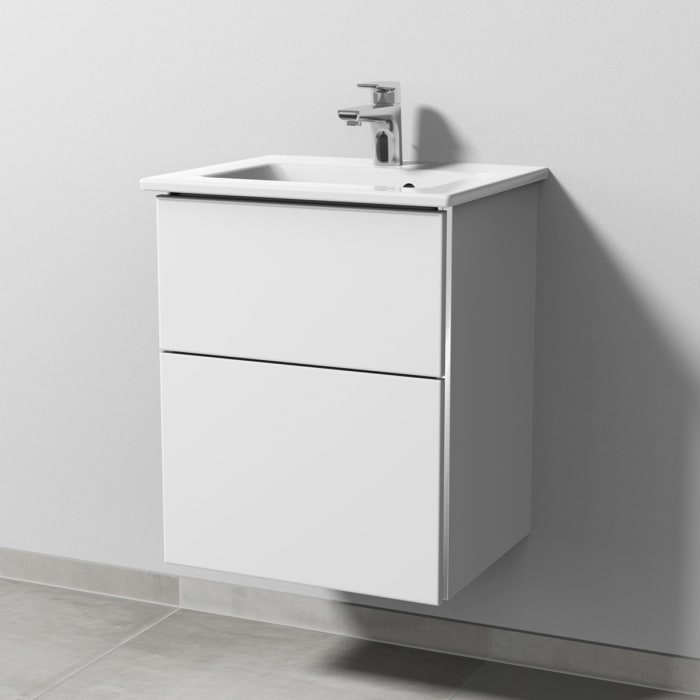 Sanipa 3way Waschtischunterbau für Keramik-Waschtisch Venticello 50 cm, 2 Auszüge mit Griffleisten