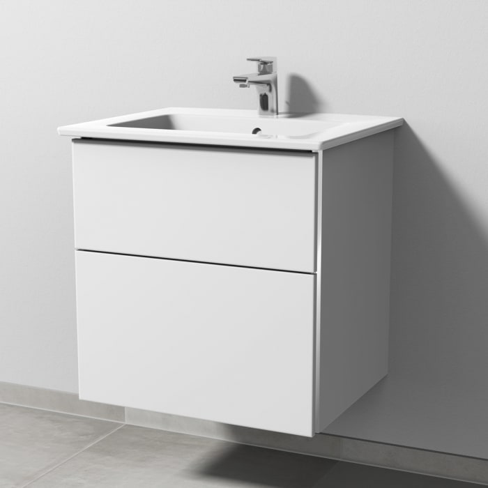 Sanipa 3way Waschtischunterbau für Keramik-Waschtisch Venticello 60 cm, 2 Auszüge mit Griffleisten