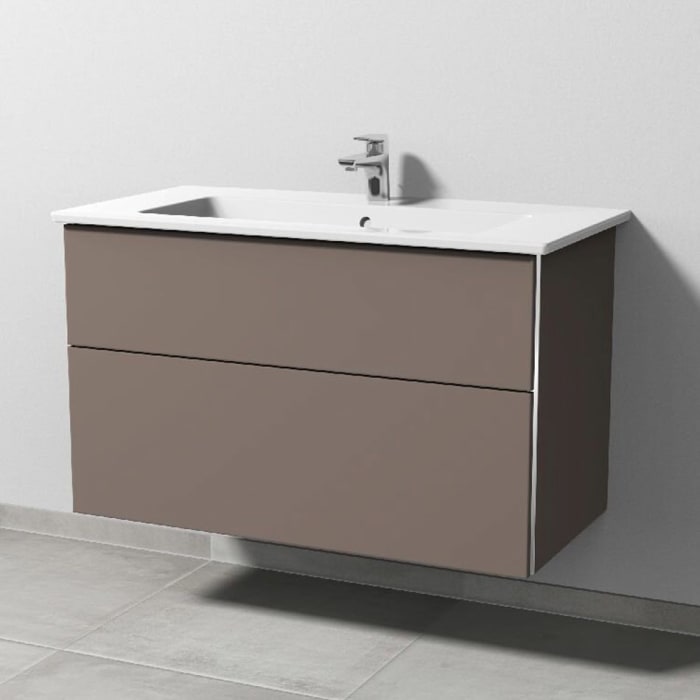 Sanipa 3way Waschtischunterbau für Keramik-Waschtisch Venticello 100 cm, 2 Auszüge mit Griffleisten