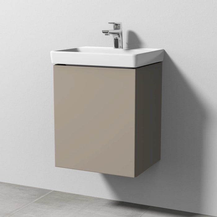Sanipa 3way Waschtischunterbau für Keramik-Waschtisch Avento 45 cm, 1 Tür, Anschlag links, mit Push to open