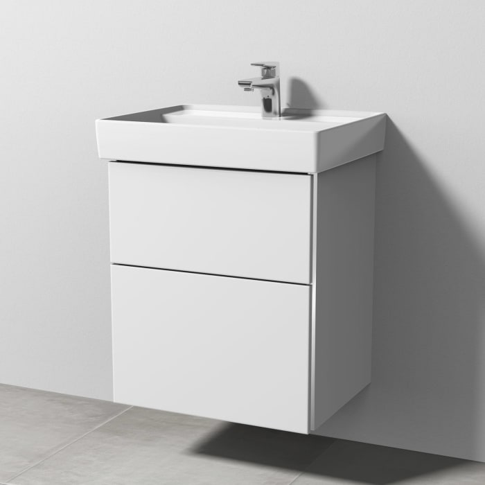 Sanipa 3way Waschtischunterbau für Keramik-Waschtisch Collaro 55 cm, 2 Auszüge mit Griffleisten