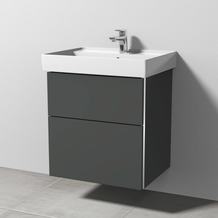 Sanipa 3way Waschtischunterbau für Keramik-Waschtisch Collaro 60 cm, 2 Auszüge mit Griffleisten