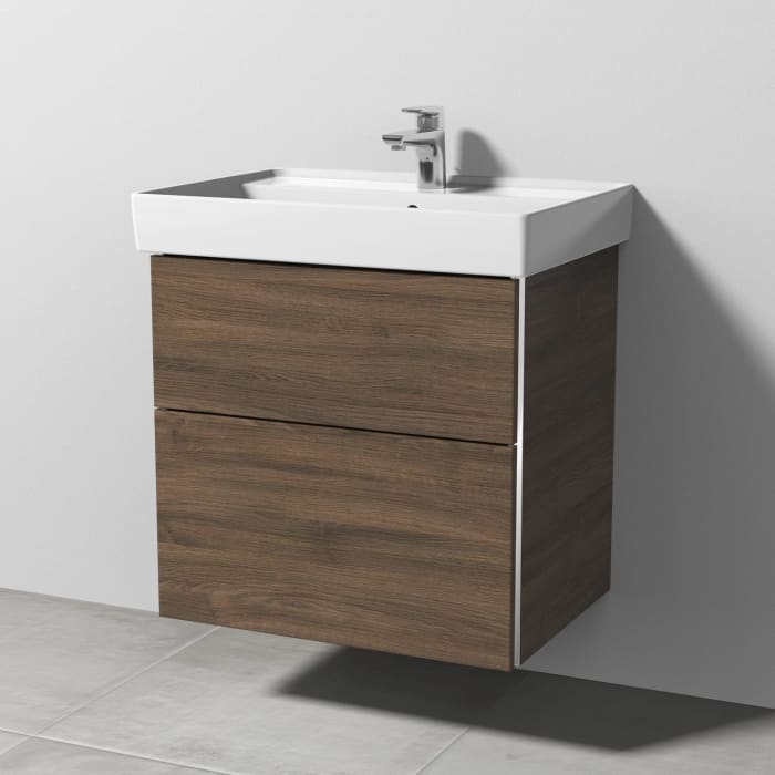 Sanipa 3way Waschtischunterbau für Keramik-Waschtisch Collaro 65 cm, 2 Auszüge mit Griffleisten