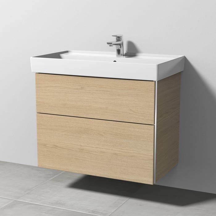 Sanipa 3way Waschtischunterbau für Keramik-Waschtisch Collaro 80 cm, 2 Auszüge mit Griffleisten
