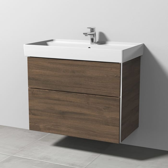 Sanipa 3way Waschtischunterbau für Keramik-Waschtisch Collaro 80 cm, 2 Auszüge mit Griffleisten