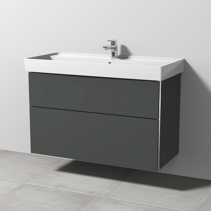 Sanipa 3way Waschtischunterbau für Keramik-Waschtisch Collaro 100 cm, 2 Auszüge mit Griffleisten
