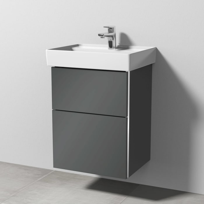 Sanipa 3way Waschtischunterbau für Keramik-Waschtisch Collaro 50 cm, 2 Auszüge mit Griffleisten