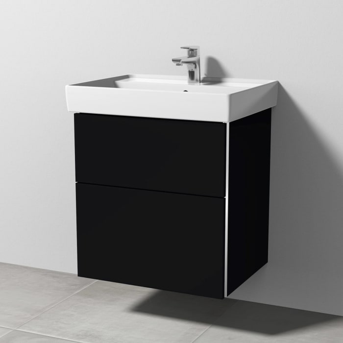 Sanipa 3way Waschtischunterbau für Keramik-Waschtisch Collaro 60 cm, 2 Auszüge mit Griffleisten
