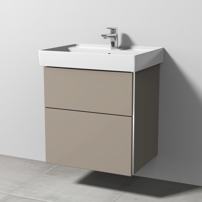 Sanipa 3way Waschtischunterbau für Keramik-Waschtisch Collaro 60 cm, 2 Auszüge mit Griffleisten