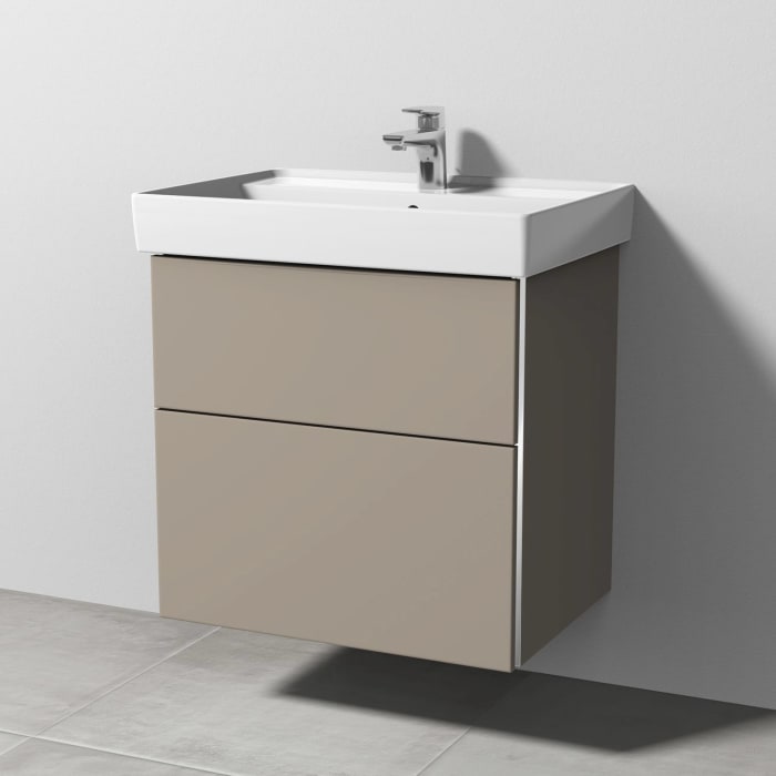 Sanipa 3way Waschtischunterbau für Keramik-Waschtisch Collaro 65 cm, 2 Auszüge mit Griffleisten