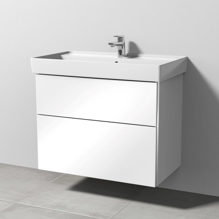 Sanipa 3way Waschtischunterbau für Keramik-Waschtisch Collaro 80 cm, 2 Auszüge mit Griffleisten