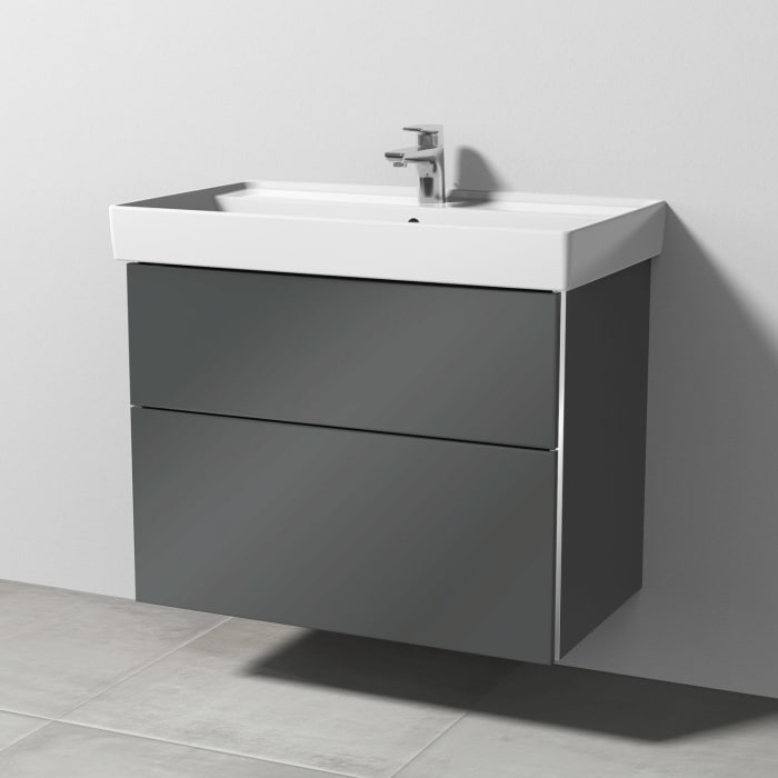 Sanipa 3way Waschtischunterbau für Keramik-Waschtisch Collaro 80 cm, 2 Auszüge mit Griffleisten