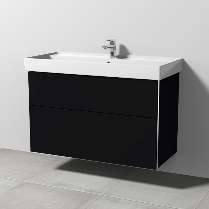 Sanipa 3way Waschtischunterbau für Keramik-Waschtisch Collaro 100 cm, 2 Auszüge mit Griffleisten