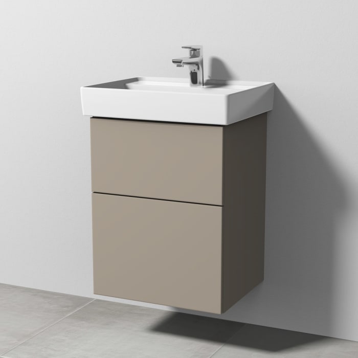 Sanipa 3way Waschtischunterbau für Keramik-Waschtisch Collaro 50 cm, 2 Auszüge mit Push to open