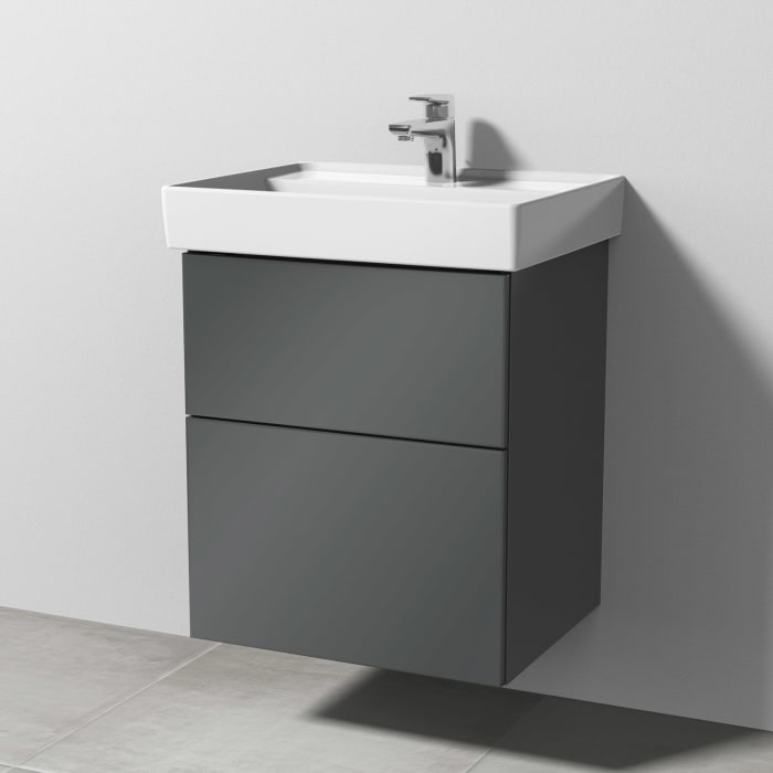 Sanipa 3way Waschtischunterbau für Keramik-Waschtisch Collaro 55 cm, 2 Auszüge mit Push to open